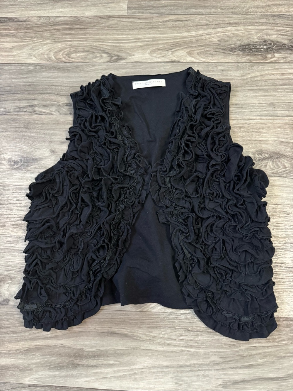 Stella McCartney Black Ruffle Vest Size 44 Avant Garde